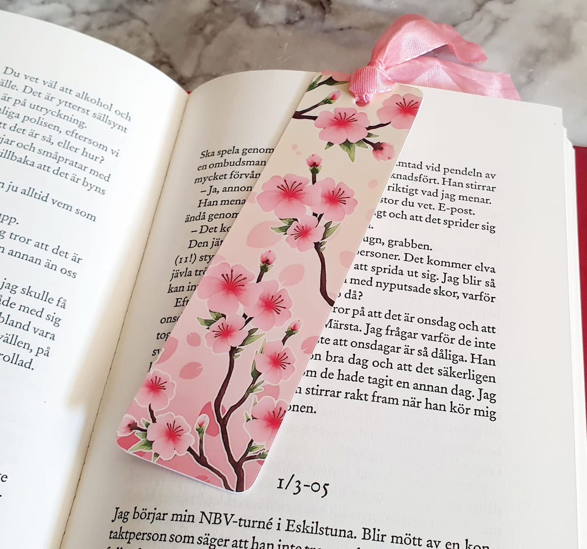 Fina körsbärsblommor sakura, Handgjorda bokmärken