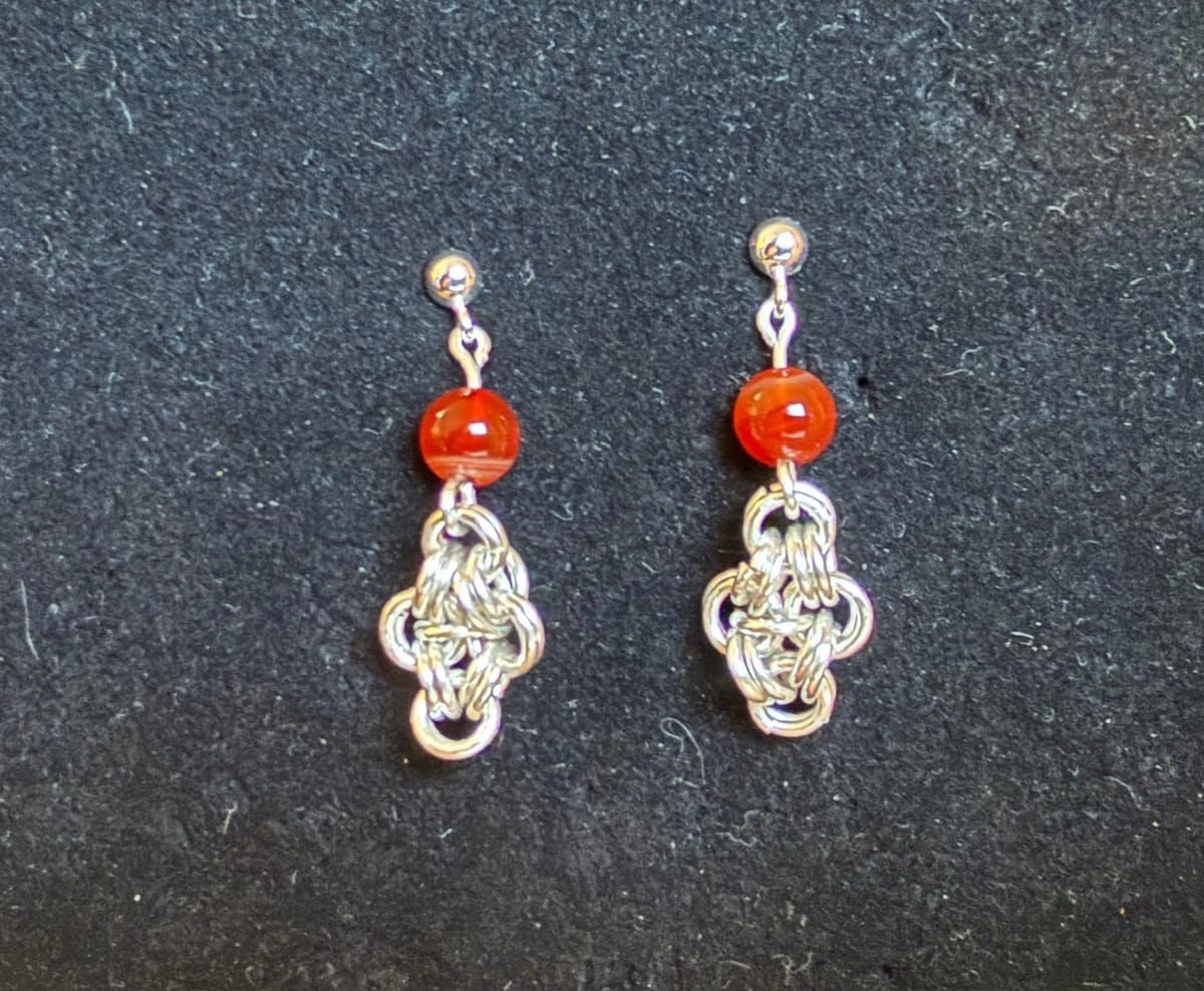 Silverörhänge med Agatpärla