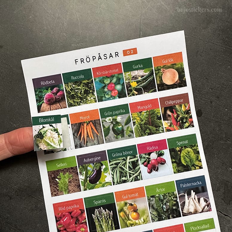 Stickers – Fröpåsar: grönsaker