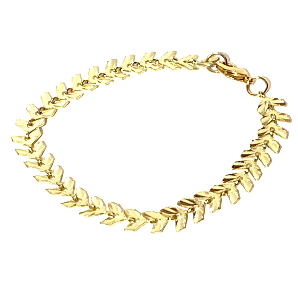 Armband Ljusguld med löv Kedja
