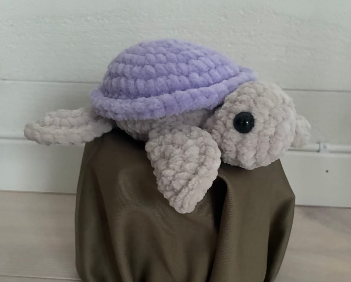 Sköldpadda, virkad, lila