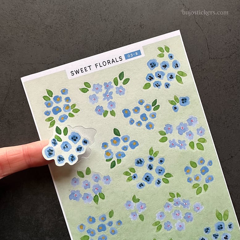 Stickers – Små blommor i blått