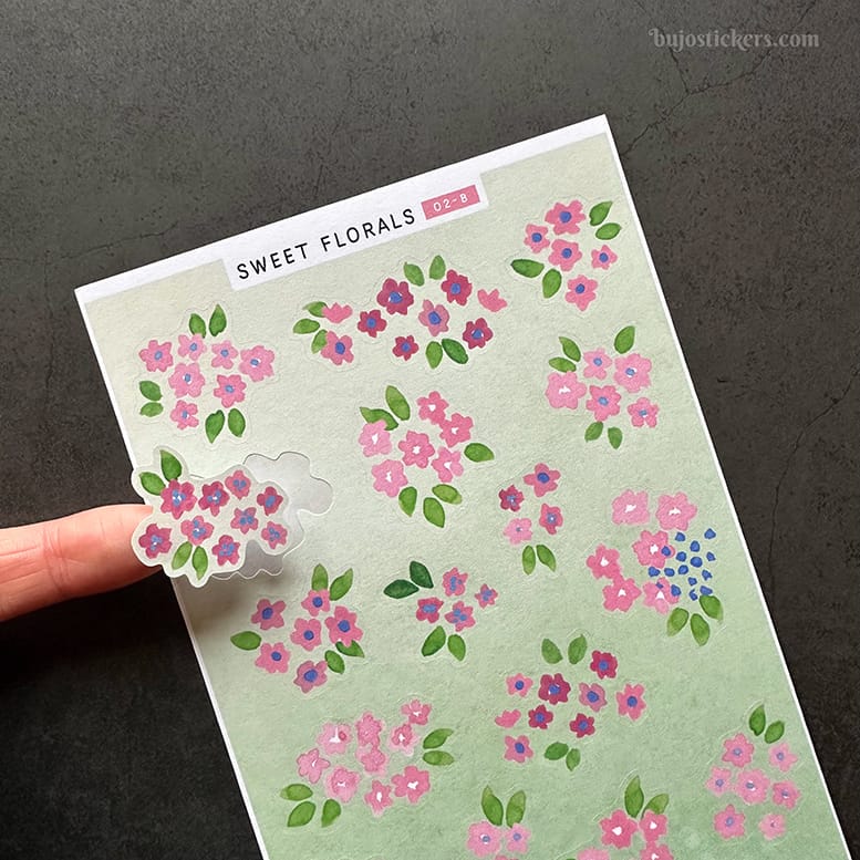 Stickers – Små rosa blommor