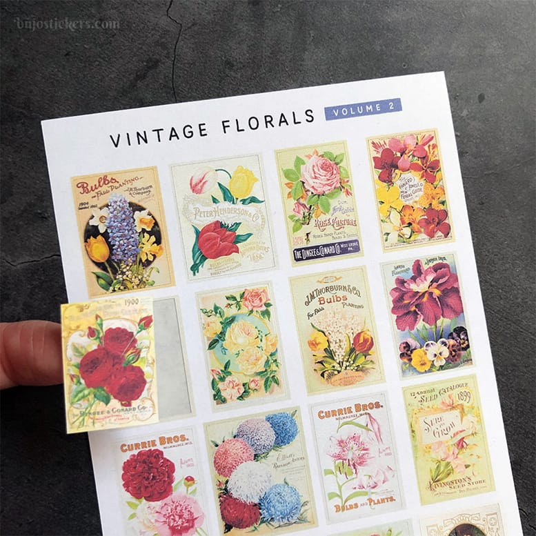 Stickers – Vintage blommor och frökataloger