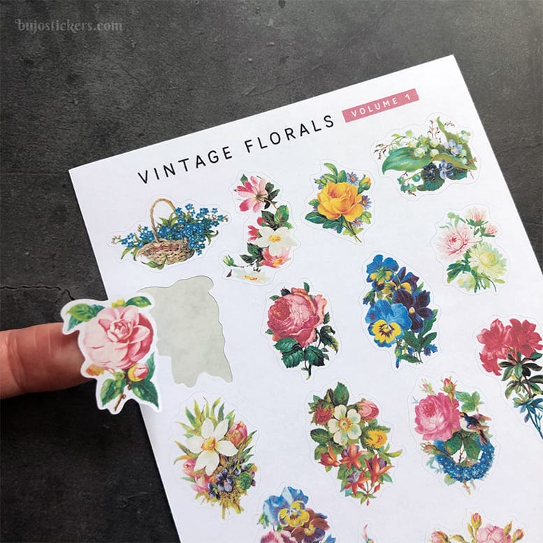 Stickers – Vintage blommor