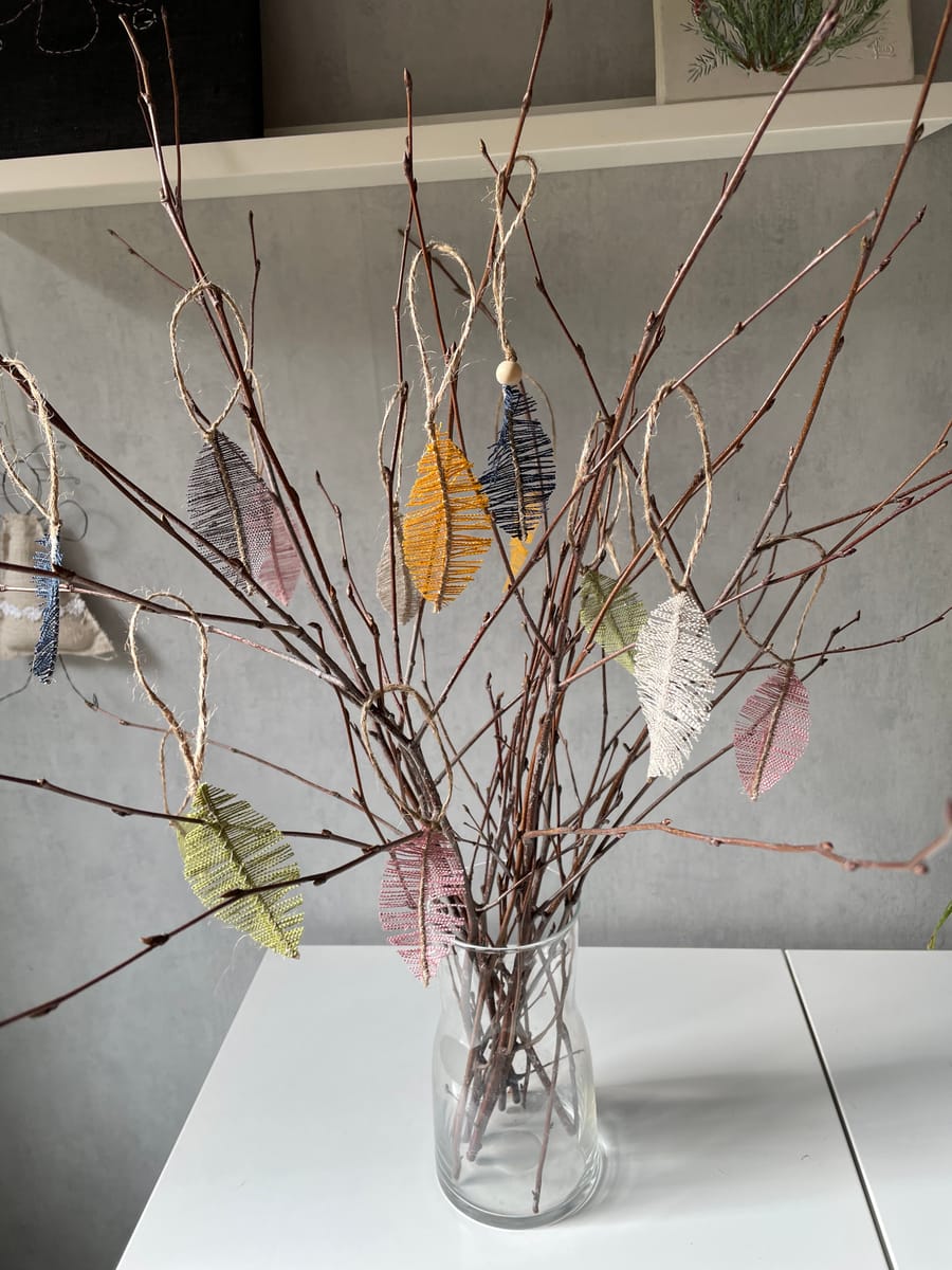 Fjäder dekoration till påskris