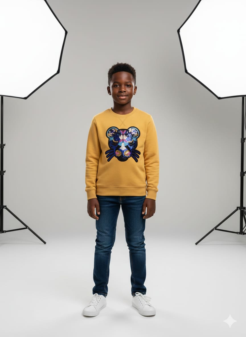 Sparkling sequin panther sweater