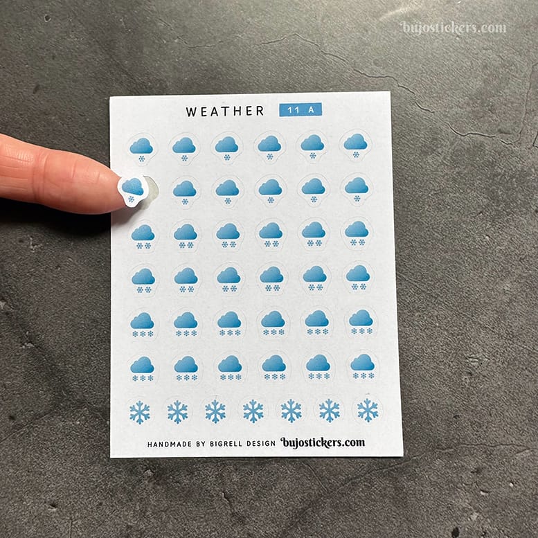 Stickers – Vädersymboler Snö – fyra färger