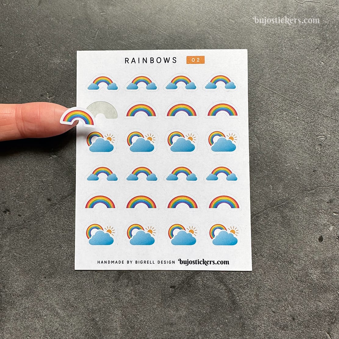 Stickers – Regnbågar med moln