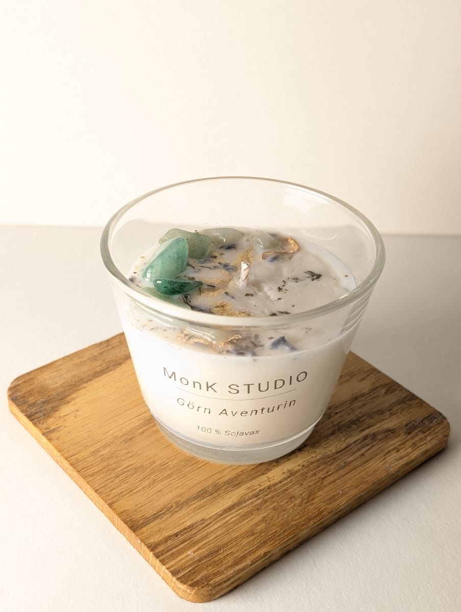 Sojavaxljus med kristaller