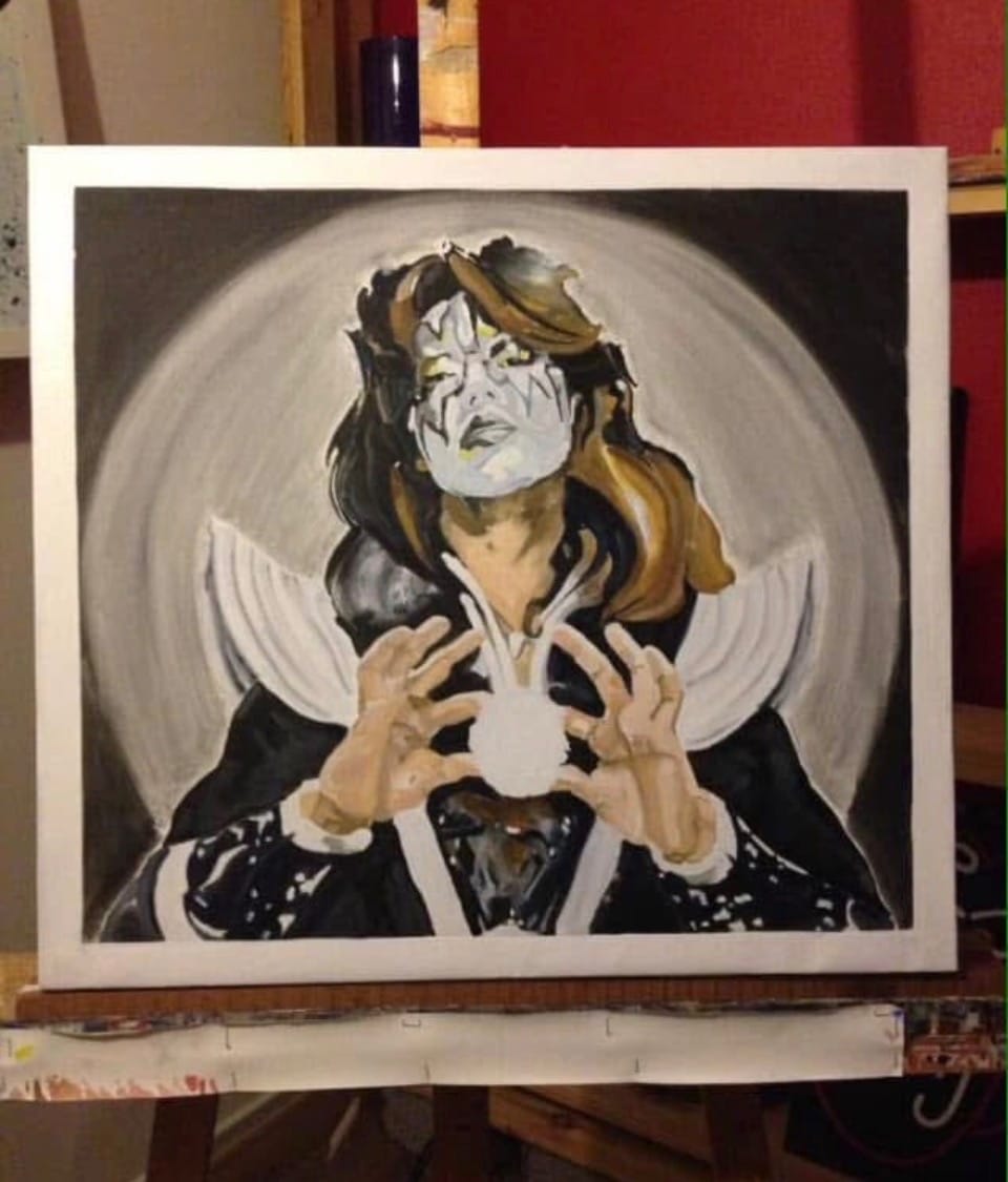 Ace Frehley  – Handmålad rockikon i olja | 65 × 60 cm