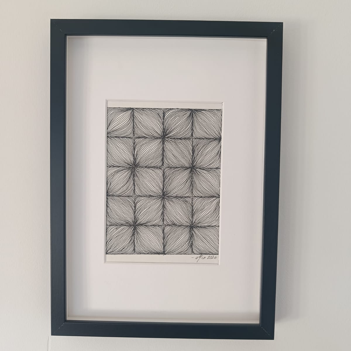 Cool Fineliner Art i Svart Ram - Lines