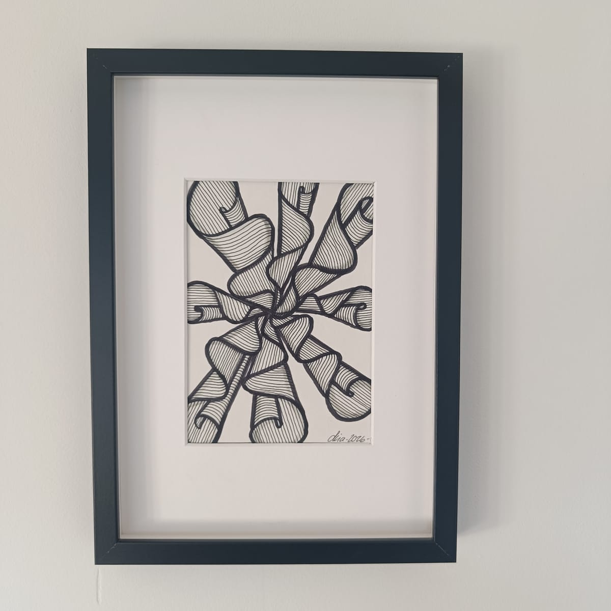 Cool Fineliner Art i Svart Ram - Fold