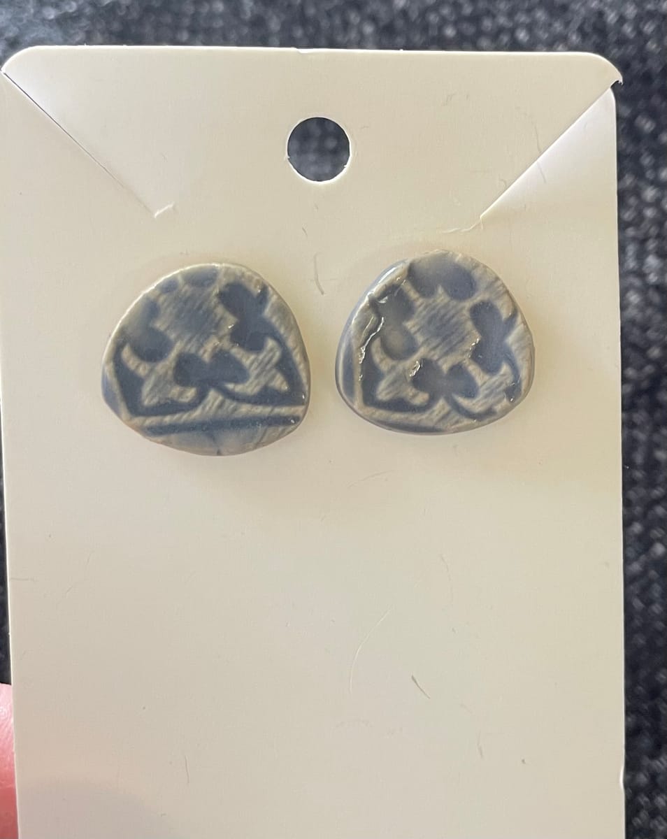 Keramik +silver örhängen
