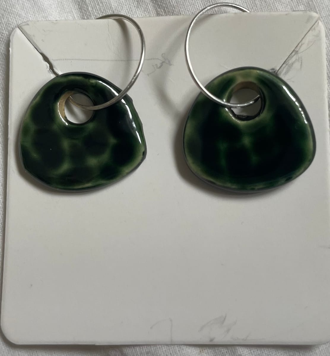 Keramik + silver örhängen skog 20mm