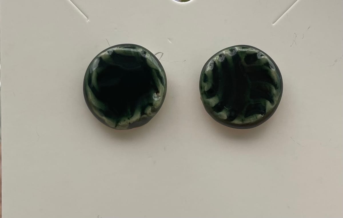 Keramik+silver örhängen