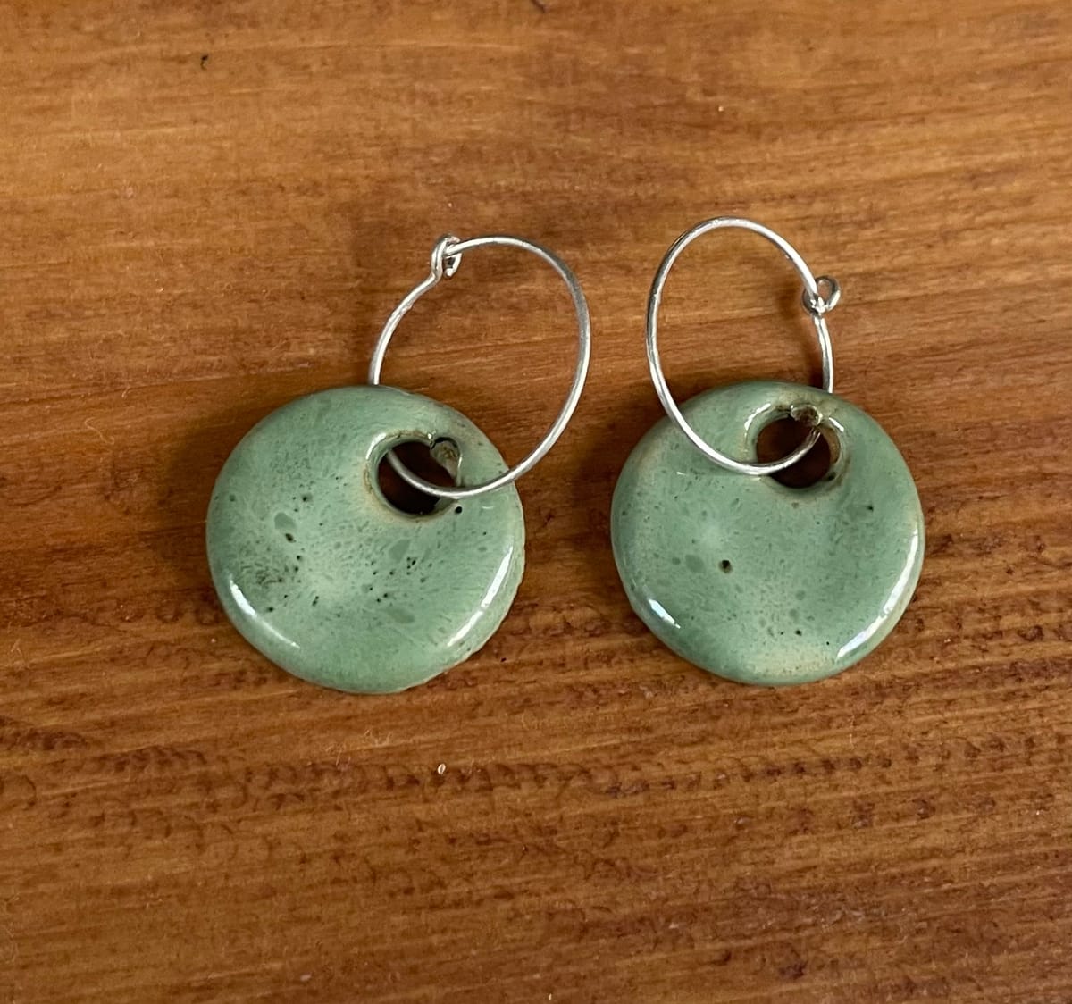 Keramik +silver örhängen 18mm
