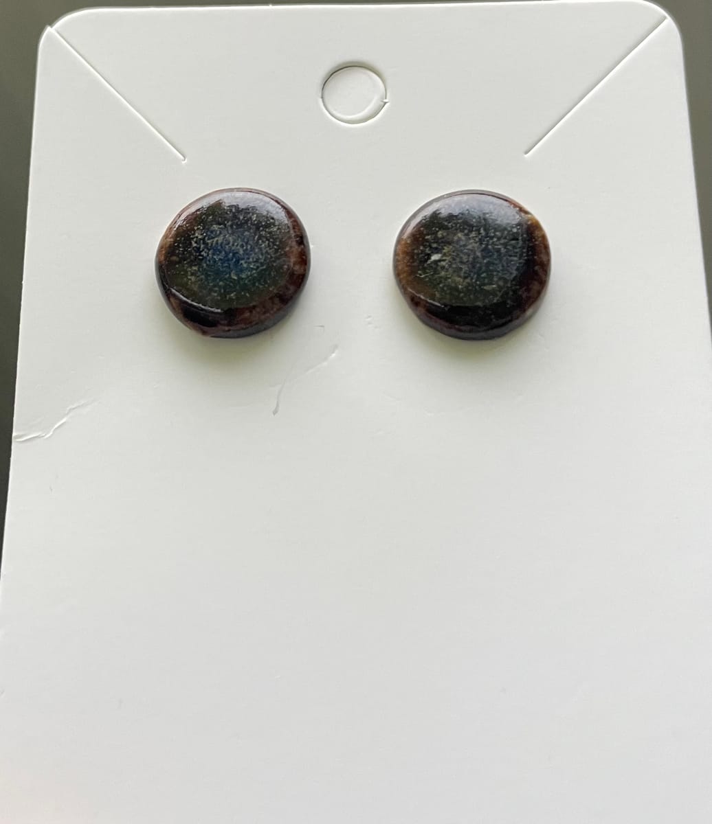 Keramik + silver örhängen 13mm