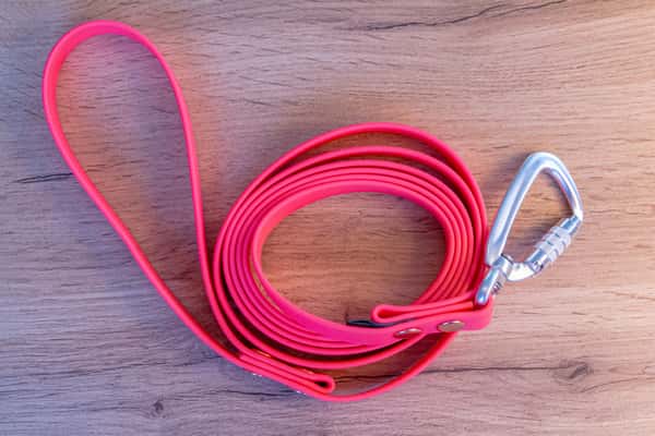 Neonrosa hundkoppel med Twist-Lock karbinhake, 20 mm