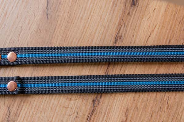 Blått & Svart Antiglidkoppel med Twist-Lock karbinhake, 20 mm