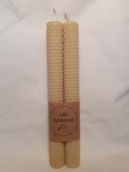 Handgjorda Bivaxljus - Rullade 20 cm, tvåpack