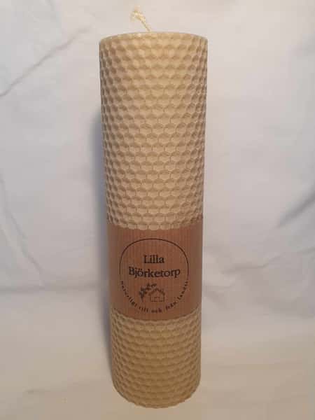 Handgjort Bivaxljus - Rullat blockljus 20 cm