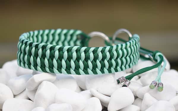 Halsband 47 cm i Royal Green & Sparkly Mint