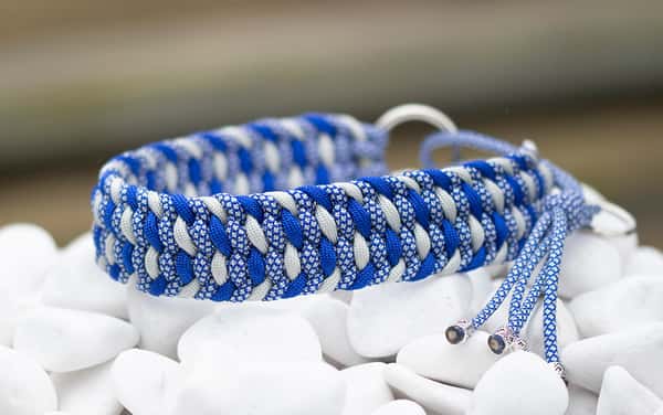 Halsband 37 cm i Electric Blue & Silver Grey Diamonds, Electric Blue, Silver Grey