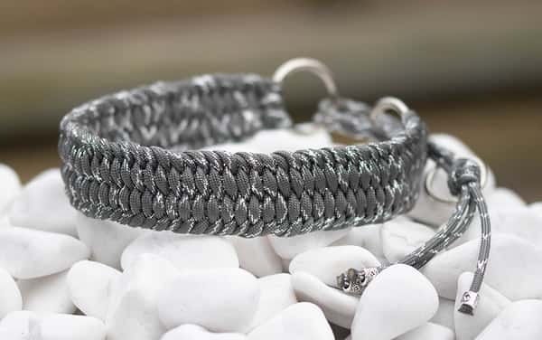 Halsband 37 cm i Charcoal Grey & Silver Glitter