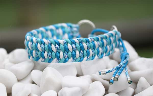 Halsband 37 cm i Blue Shock, Ocean Glance, Turquoise & White