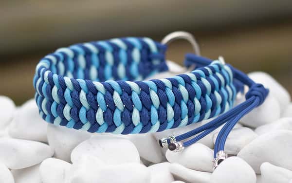 Halsband 36 cm i Indigo, Dark Baby Blue & Pastel Blue