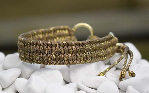 Halsband 36 cm i Gold Brown & Gold Glitter