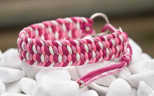 Halsband 36 cm i Fuchsia, Rock My Heart, Rose Pink & White