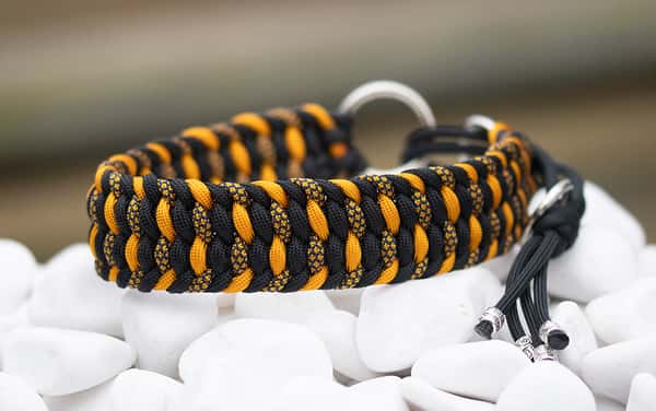 Halsband 36 cm i Black, Goldenrod & Goldenrod Diamonds