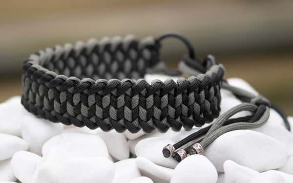 Halsband 36 cm i Black & Steel Grey
