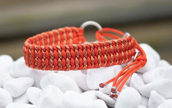 Halsband 35 cm i Pumpkin Orange & Volcanic Eruption