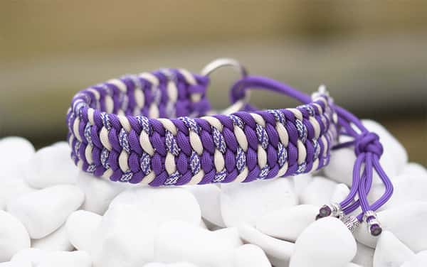 Halsband 33 cm i Deep Purple, Cream, Cream & Deep Purple Helix