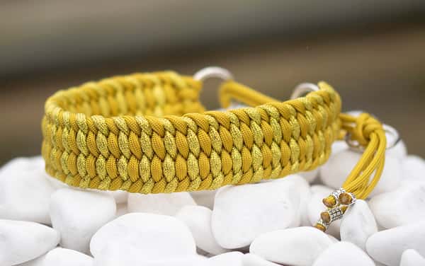 Halsband 31 cm i Ocher Yellow & Starfruit