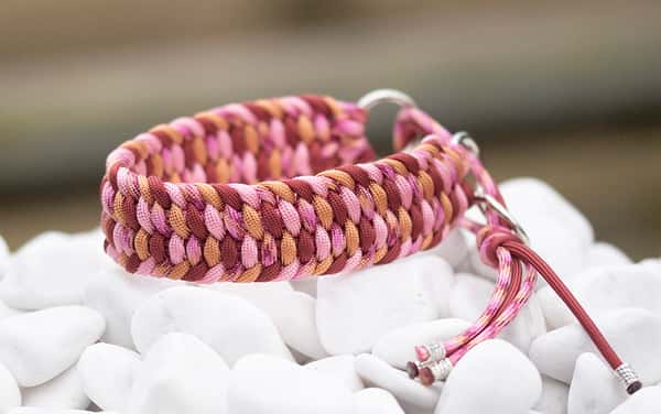 Halsband 29 cm i Copper Red, Golden Copper Glamour, Paris Pink & Pastel Pink
