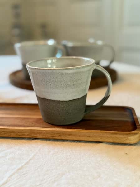 Kaffemugg - mullvad / vit