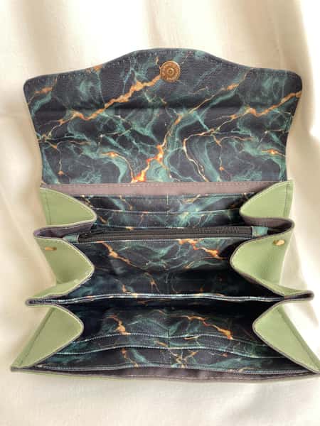 Näktergal grön, plånbok