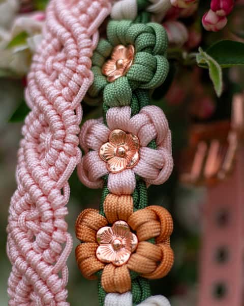 Hundhalsband Blommor