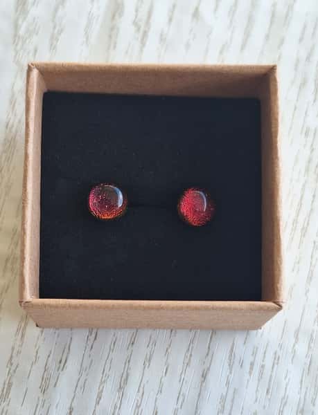 Handgjorda Örhängen av Dikroiskt Glas-E08