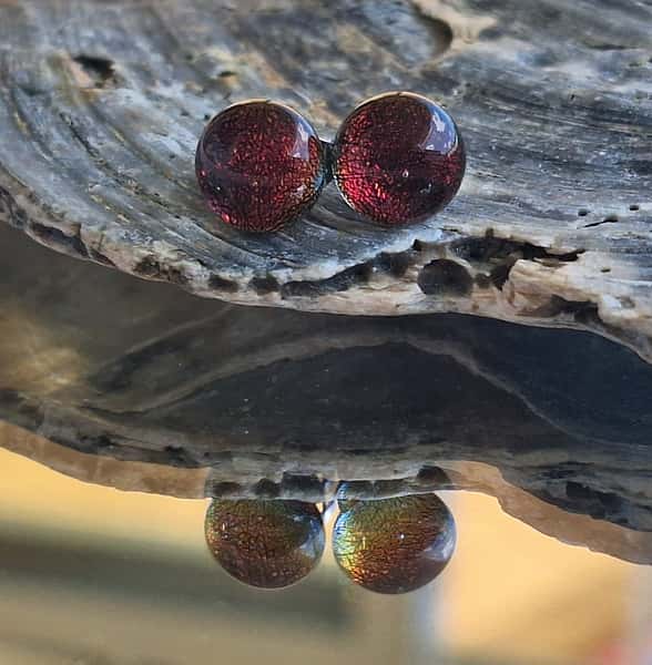 Handgjorda Örhängen av Dikroiskt Glas-E08