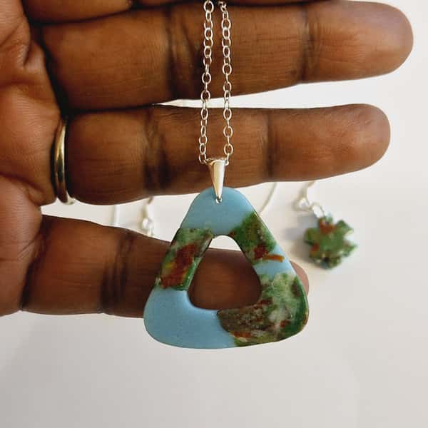 Fused Glass Earring and Pendant Set