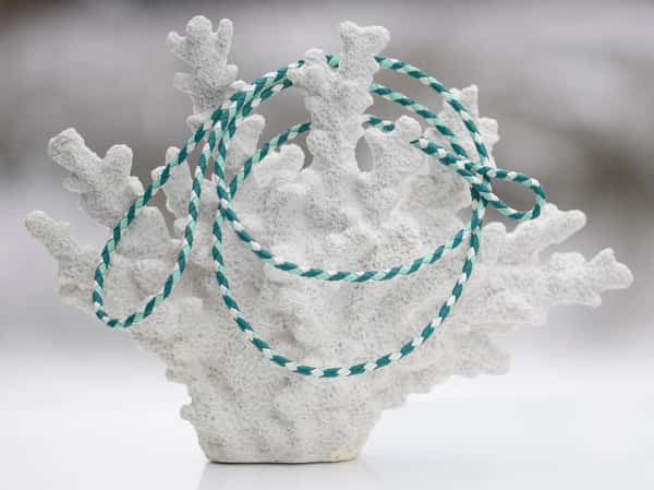 Utställningskoppel känguruläder i turquoise, white & mint