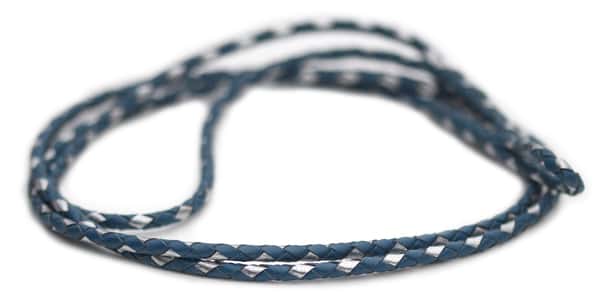 Utställningskoppel känguruläder i royal blue & silver