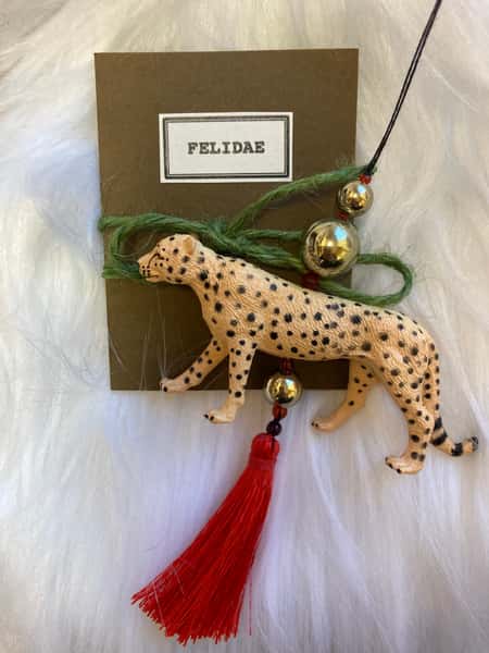 Pynt / julgransdekoration – kattdjur: gepard / tiger