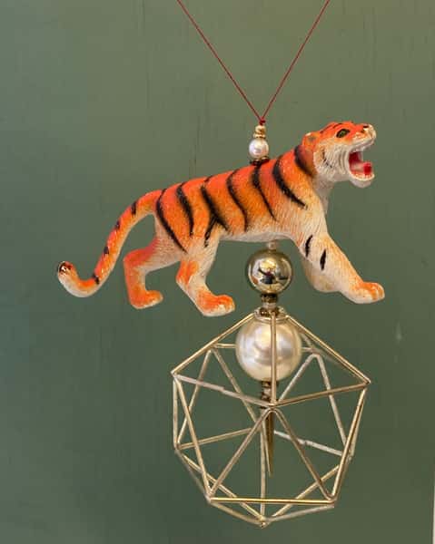 Pynt / julgransdekoration – kattdjur: gepard / tiger