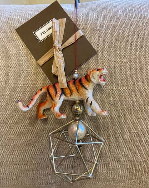 Pynt / julgransdekoration – kattdjur: gepard / tiger